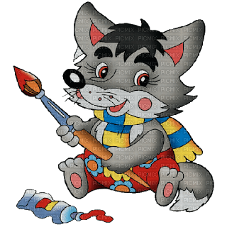 Kaz_Creations Cute Cartoon Wolves - PNG gratuit