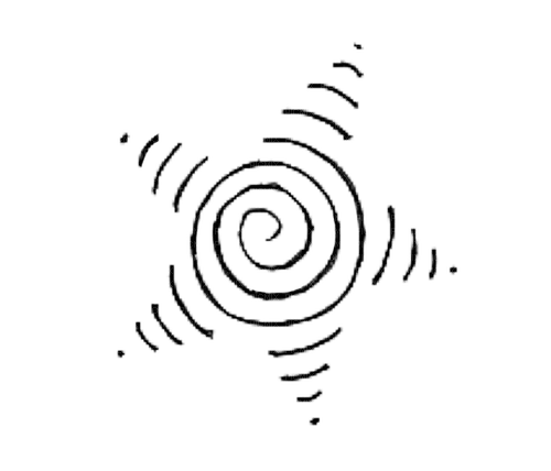 swirl outline star - Free PNG