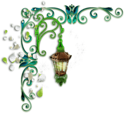 Kaz_Creations Deco Corner Flowers Colours Lantern - PNG gratuit