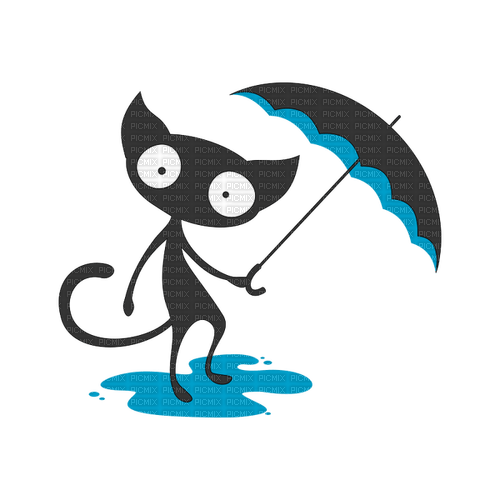 shadow cat with umbrella - darmowe png