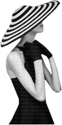woman black and white bp - png ฟรี