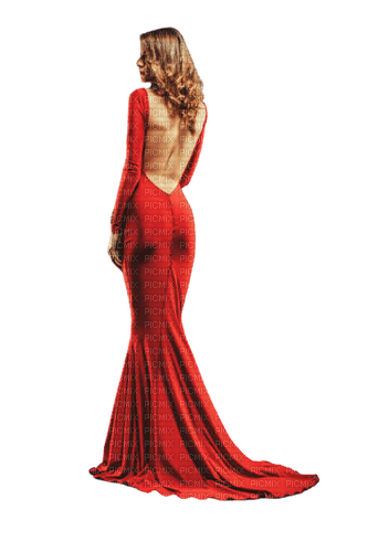kikkapink woman red dress - PNG gratuit