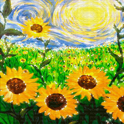 Y.A.M._Art Summer background flowers - Free animated GIF