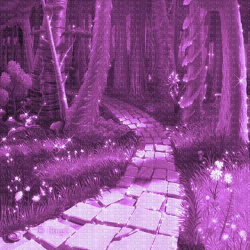 Y.A.M._Cartoons Landscape background purple - 免费动画 GIF