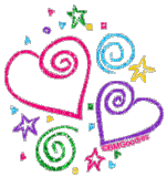 confetti hearts stars - GIF animasi gratis