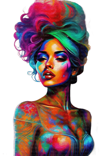 Красочный портрет - zdarma png