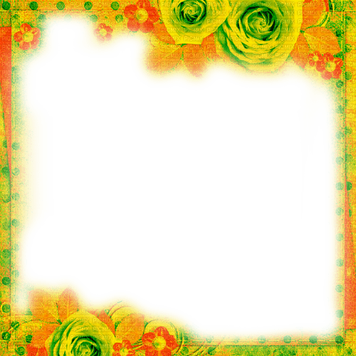 Roses.Frame.Green.Red - By KittyKatLuv65 - png ฟรี