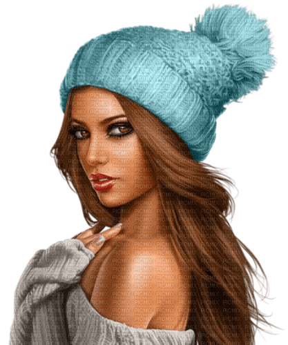 Winter. Woman. Hat and sweater. Leila - png gratuito