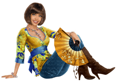 Kaz_Creations Woman Femme With Fan - δωρεάν png