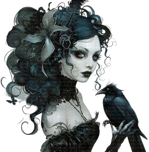 gothic woman black - ilmainen png