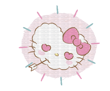 Hello kitty mignon cute kawaii coeur heart - Gratis animerad GIF
