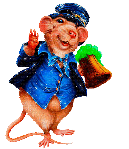 st. Patrick mouse  by nataliplus - Animovaný GIF zadarmo