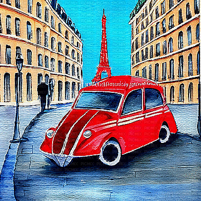 kikkapink paris car animated background - GIF animate gratis