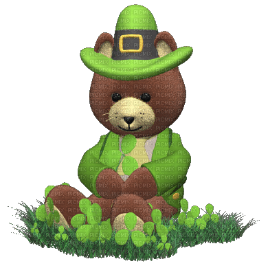 Kaz_Creations Irish Animated Bear St.Patricks Day - Ilmainen animoitu GIF