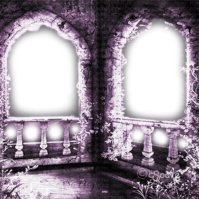 soave frame gothic vintage terrace purple - PNG gratuit