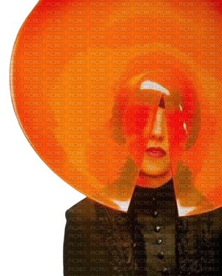 woman femme frau beauty tube human person people face visage gesicht art abstract orange - 無料png
