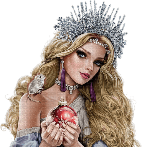Woman, candle, mouse, Leila - gratis png