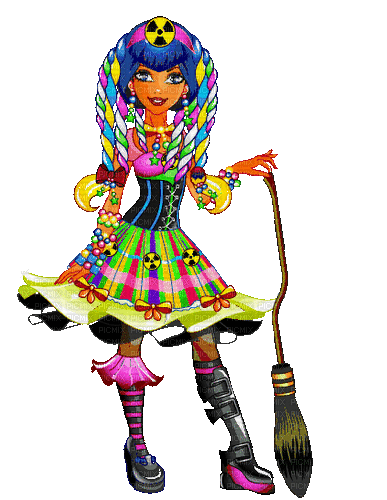 Colorful Girl - Animovaný GIF zadarmo