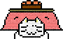 Toro under kotatsu - GIF animado gratis