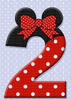 image encre numéro 2 bon anniversaire Minnie Disney edited by me - png grátis