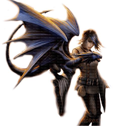 fantasy woman and dragon nataliplus - PNG gratuit
