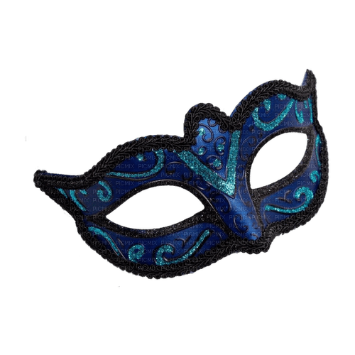 kikkapink deco scrap blue carnival mask - PNG gratuit