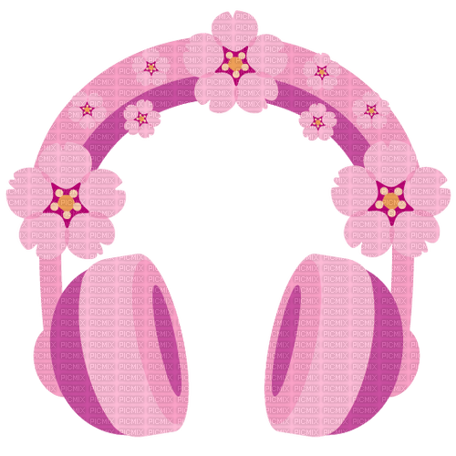 pink sakura headphones - ilmainen png