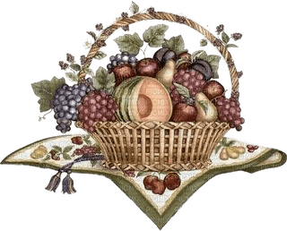 Korb, Früchte, Weintrauben - фрее пнг