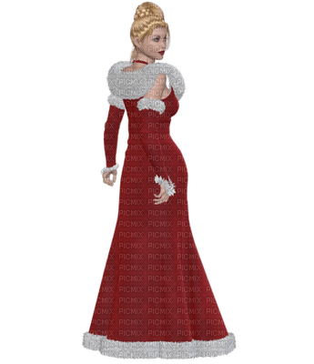 Kaz_Creations Woman Femme Red Christmas - zdarma png