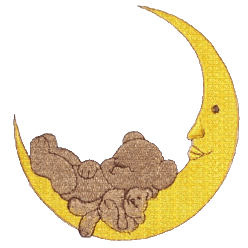 dolceluna moon bear deco sweet night buonanotte - ücretsiz png