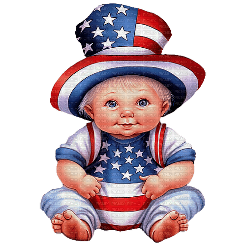 4thOfJuly-Baby-Watercolor - Free PNG