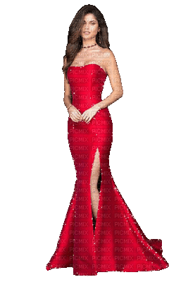 femme robe rouge - GIF animé gratuit