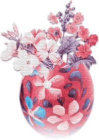 soave deco flowers  easter eggs blue pink - 無料png