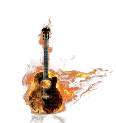 guitare en feu - ingyenes png