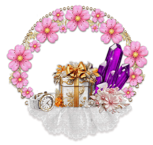 round frame deco flowers christmas rox - kostenlos png