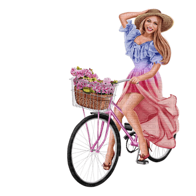 kvinna-cykel - darmowe png