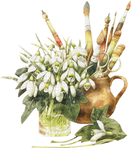 Paintbrushes.Flowers.Pinceaux.Art.Victoriabea - PNG gratuit