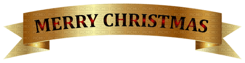 Merry Christmas.Text.Banner.Gold.Victoriabea - 免费PNG