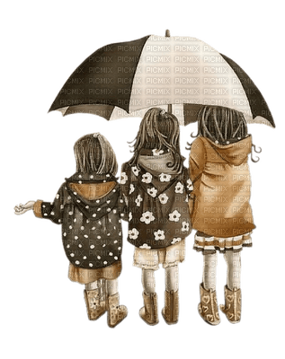 Kaz_Creations Baby 👶 Enfant Child Girl Friends Umbrella - PNG gratuit