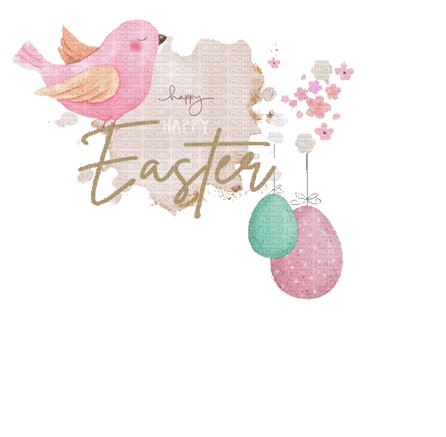 Happy Easter.image.Text.watercolor.Victoriabea - Zdarma animovaný GIF