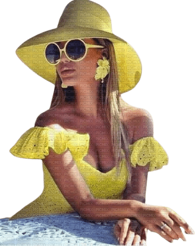 Femme en jaune - 無料png