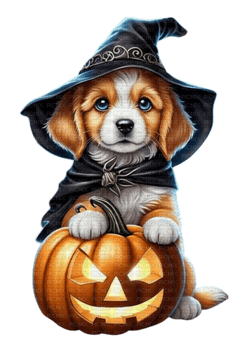 halloween, witch, dog, herbst, autumn - png gratis