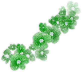 Transparent green overlay flowers [Basilslament] - ücretsiz png