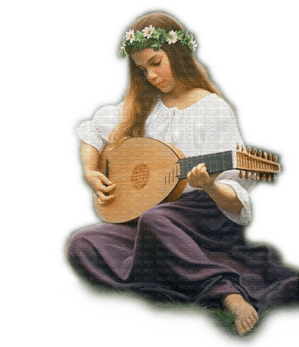 Rena Vintage Flowergirl Mädchen Girl Musik - PNG gratuit