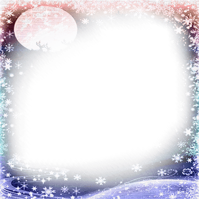 soave frame winter fantasy moon pink blue purple - 免费PNG