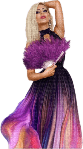 femme en robe violet - nemokama png