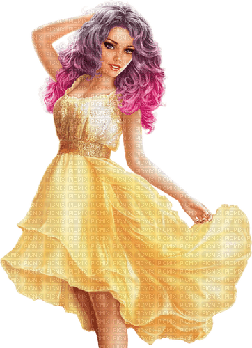 summer woman in yellow by nataliplus - безплатен png