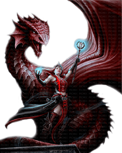 fantasy  woman with dragon by nataliplus - png grátis