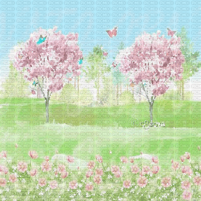 soave background animated spring flowers - Zdarma animovaný GIF