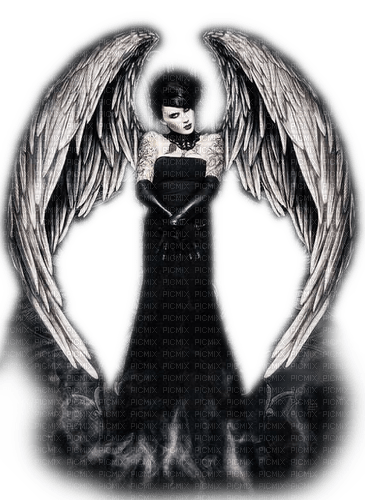 Rena black white Gothic Angel - png gratis